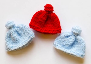 Knitted duckling hats