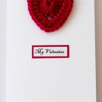 My Valentine Dark Red Crochet Heart